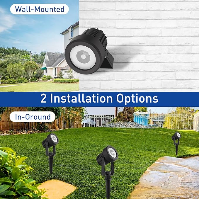 T-SUNUS RGB Solar Spot Lights Outdoor Christmas, Color Changing Landscape Spotlights Waterproof IP65 9.8ft Cable Separated Panel for Flag Patio Pathway Yard Garden Wall Halloween Holiday Decoration