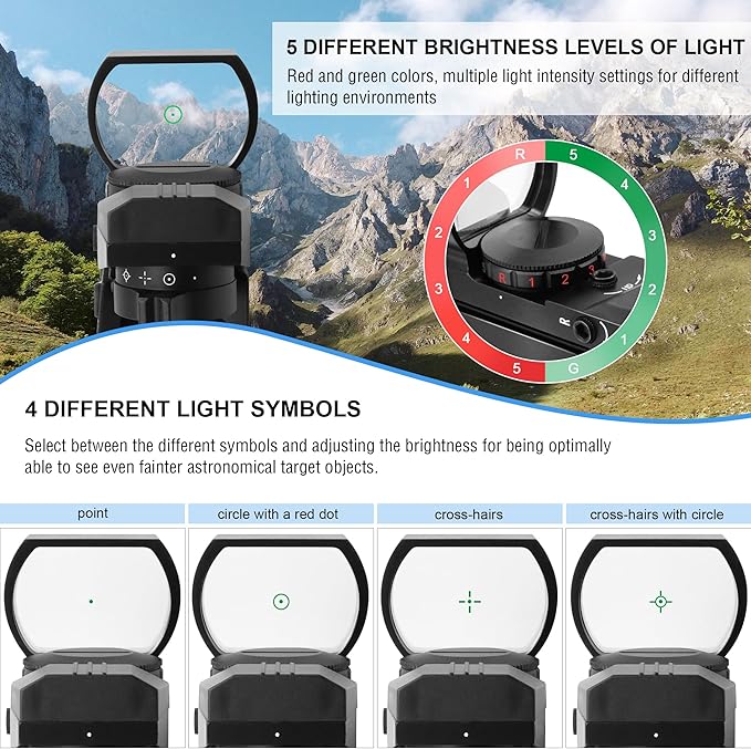 Alstar Red Dot Finderscope for Telescope Deluxe Finder - Metal Star Pointer Viewfinder Astronomical Telescope Accessories with Dovetail Finder Bracket