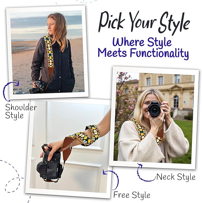Art Tribute Camera Strap for All DSLR and Mirrorless Cameras. Add Your Name Or Initials Make It a Personalized Gift