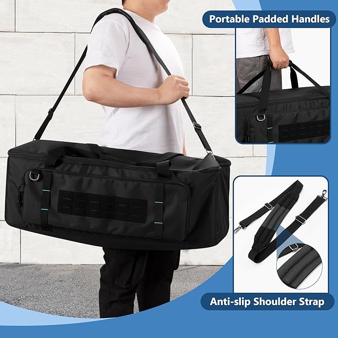 samdew 30'' Tripod Travel Bag, Photo Studio Equipment Case with Secure Buckles & Lens Storage Pocket, Large Photography Organizer for Light Stand, Monopod, Mic Stand, Camcorder, up to 30", Bag Only