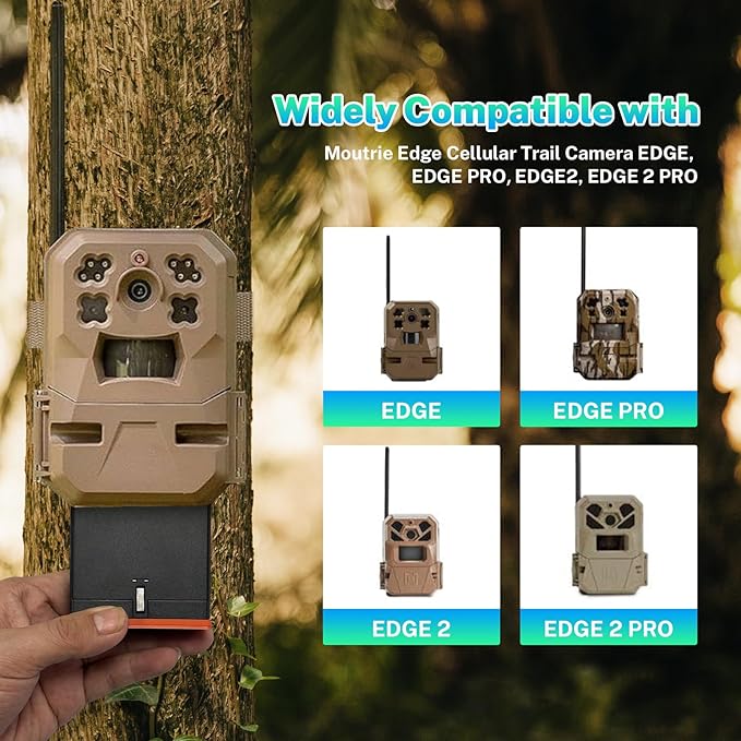 7200mAh Rechargeable Battery for Moultrie Edge Series Cellular Trail Camera, High Capacity Lithium-Ion Batteries Compatible with Moultrie Edge, Edge PRO, Edge 2,Edge 2 PRO