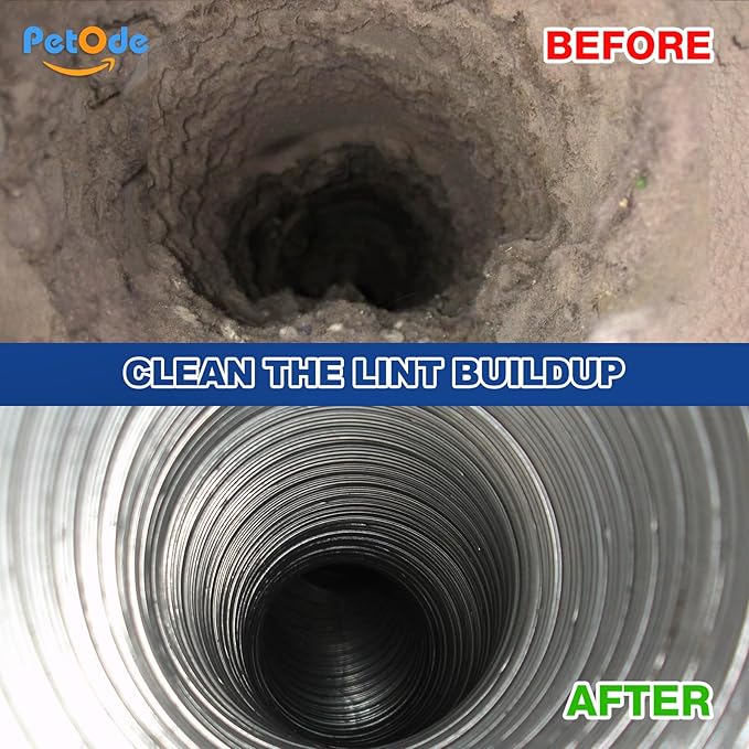 42-Feet Dryer Vent Cleaner Kit, Lint Remover，Upgraded Flexible Quick-Snap Brush with Drill Attachment,Extends Up to 42 FEET for Easy Cleaning，Cleaning Tools Use with/Without a Power Drill