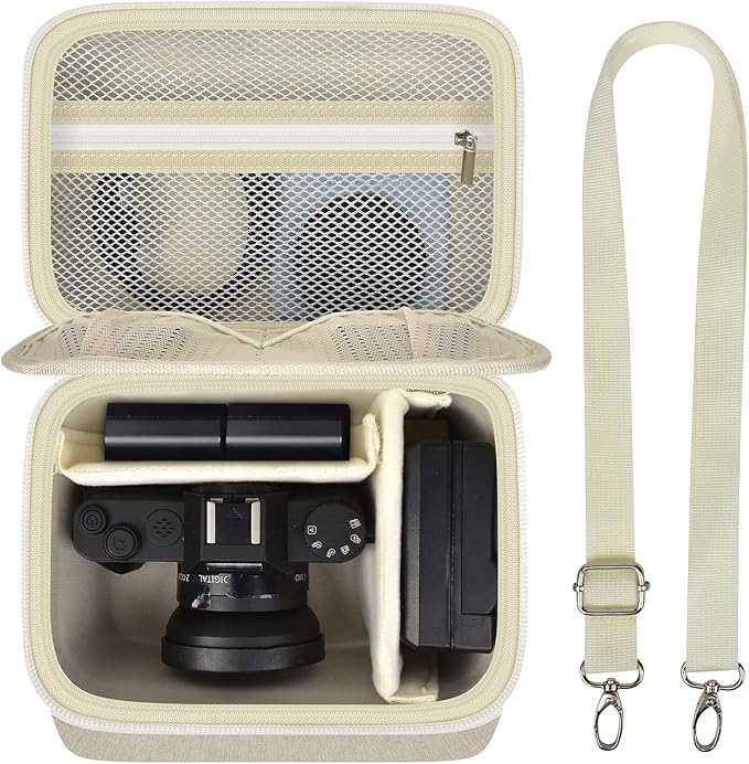 ANKHOH Vlogging Camera Case for Duluvulu/for Zostuic/for YIGLLO/for Gavonde/for Canon/for Kodak Pixpro Digital 4K 5K Camera Carrying Travel Bag for SD Cards, Accessories(Box Only)(White)