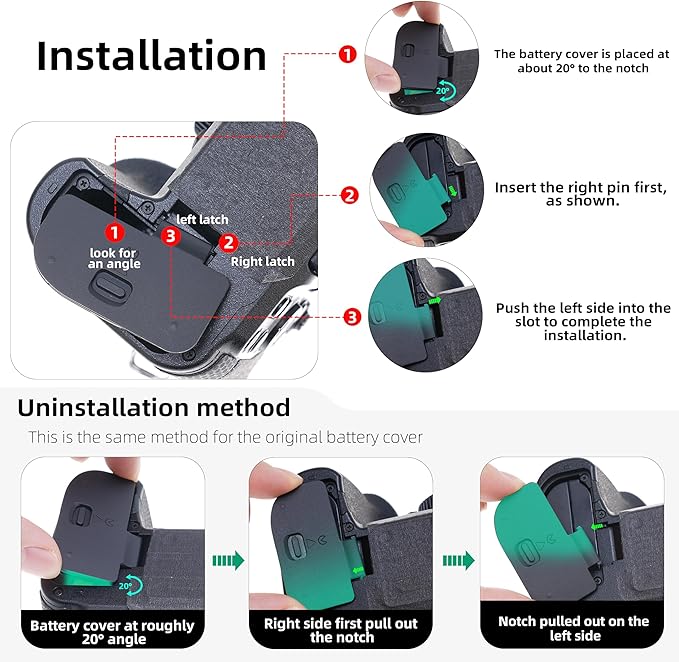 Fotga Camera Battery Terminal Cover Door Lid Cap for Nikon Z5 Z6 Z6II Z7 Z7II Z6 III Mirrorless DSLR Camera