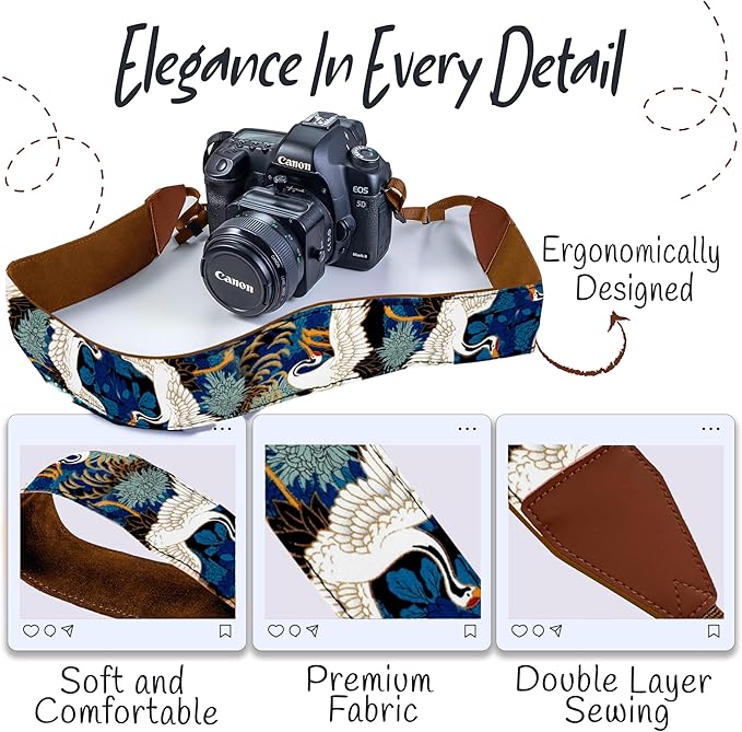 Art Tribute Camera Strap for All DSLR and Mirrorless Cameras. Photographers Strap Neck, Shoulder & Crossbody Camera Strap