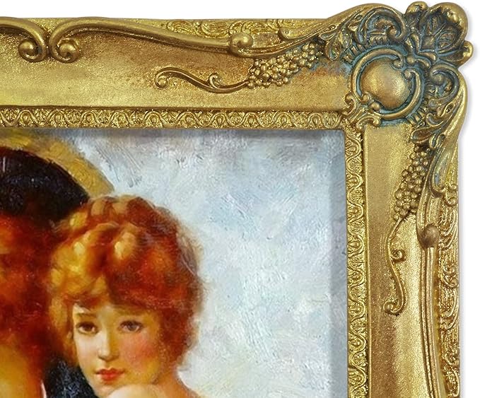 SIMON'S SHOP Gold Picture Frames 8x10 for Wall and Tabletop Vertical or Horizontal Display, Vintage Photo Frame with Glass Cover, Baroque Style Home Décor