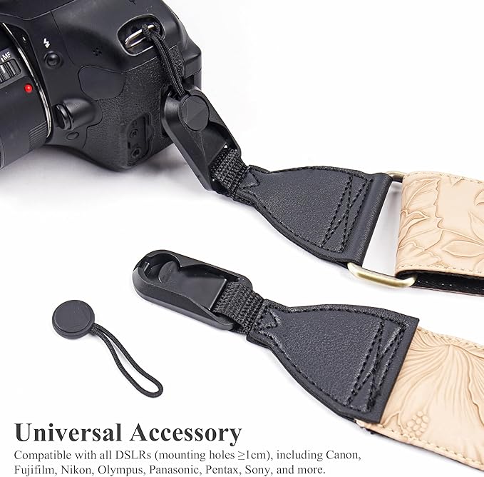 QIELIZI Lifestyle Camera Strap,Vintage Adjustable Vintage Neck & Shoulder Strap for All DSLR Cameras