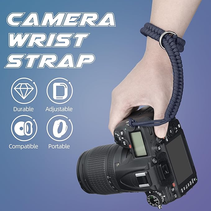 SUNYA Camera Wrist Strap for Photographers Paracord Rope Camera Hand Strap Compatible for DSLR or Mirrorless Camera