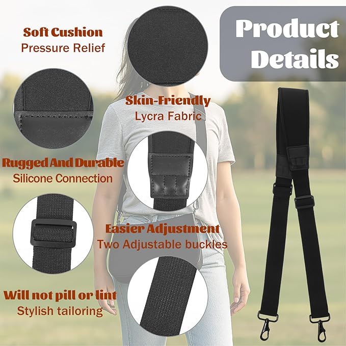 Shoulder Straps for Bag Thick Paddeds Bags Strap Padded Universal Shoulder Strap Single Padded Adjustable Straps Reduce Shoulders Pressure for Briefcase Laptop Duffle Gym Bag Purses Luggage