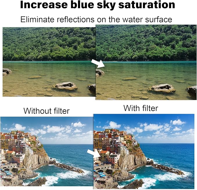 67mm Clip-On CPL Phone Camera Lens Filter, Polarizer Circular Filter, Ultra Slim Multi- Coated CPL Filter Compatible with iPhone 17/16/15/14/13 Samsung