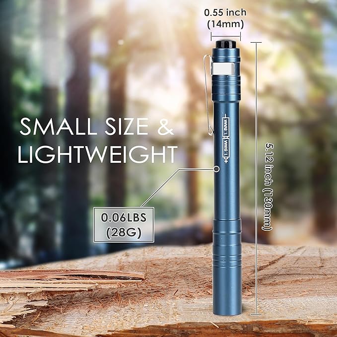 FASTPRO 6-Pack Pen Light, Aluminum LED Penlights with Batteries Included, Pocket Pen Flashlight with Clip for Inspections, Repairs, Camping and Emergencies, Dark Blue
