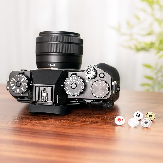 JJC Camera Soft Release Button, Shutter Button for Fuji Fujifilm X-M5 X-T5 X-T4 X-50T X-T30 III II X-PRO3 X00VI X100V X100 X-E5 X-E4 X Half Leica Q3 M10 M9 RX10 IV RX10 III Nikon Zf Df, Leaf Pattern