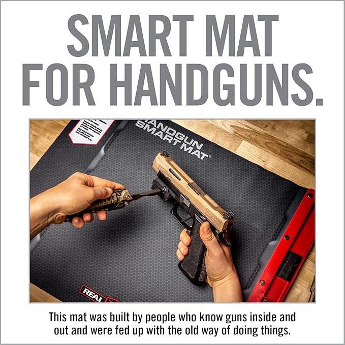 Real Avid Handgun Cleaning Kit | Includes Gun Cleaning Mat 19x16 with Magnetic Parts Tray & Gun Cleaning Supplies for 22, 357, 38, 380, 9mm, 40, 41, 44, 45 Caliber Pistols (Choose Style Below)