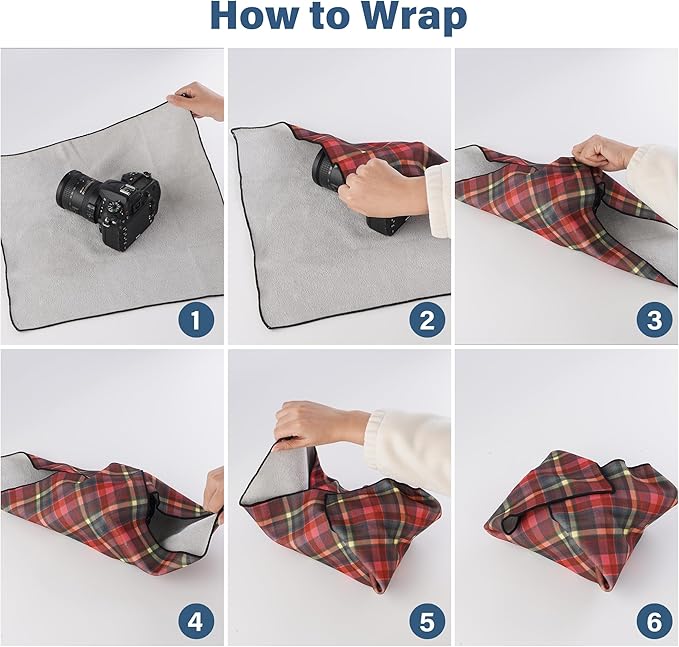 Walking Way Protective Wrap, Self-Adhesive Magic Cloth Camera Wrap, Storage Cloth, Anti-Scratch, Dustproof, Washable Lens Pouch for DSLR, Smartphones, Laptops, Cosmetic