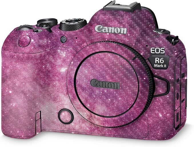 Carbon Fiber Camera Skin Compatible with Canon EOS R6 Mark II Camera (2022) - Pink Stars - Premium 3M Vinyl Protective Wrap Decal Cover - Easy to Apply | Crafted in The USA by MightySkins