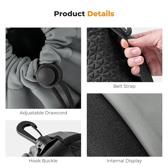 K&F CONCEPT 4 Pack Camera Lens Pouch Set, Drawstring Lens Protective Bag, Camera Lens Case for DSLR SLR Lens