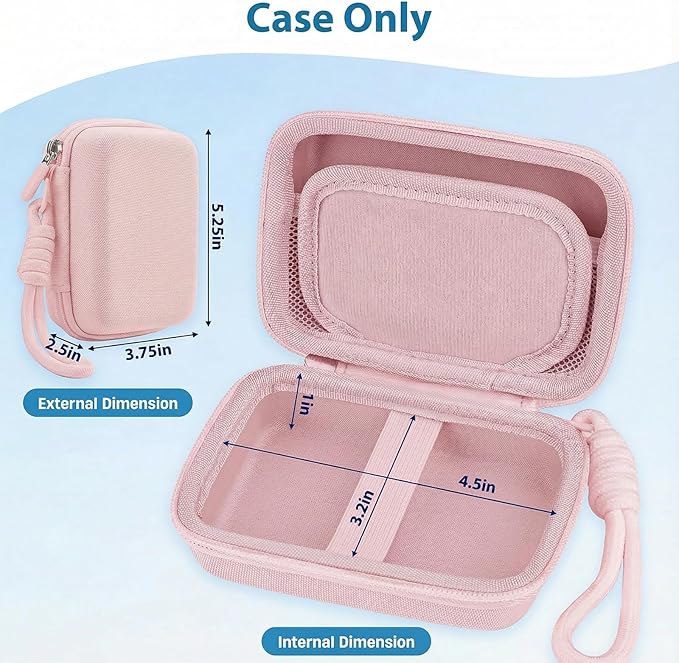 Roseliya Digital Camera Case Compatible with CAMKORY Digital Point and Shoot/for KODAK PIXPRO FZ45/55 16MP Vlogging/for VAHOIALD FHD 1080P/for IWEUKJLO/for Nsoela, Holder for SD Card More (Pink)