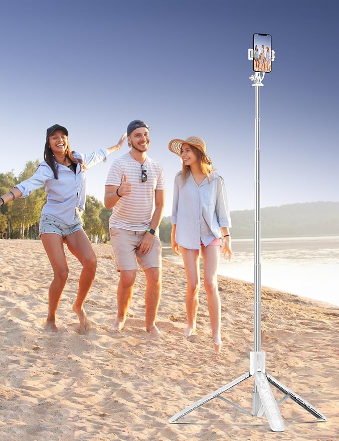 71" Selfie Stick, Smartphone Tripod Stand All-in-1 with Remote, Travel Tripod for iPhone, Extendable Cell Phone Tripods for Selfie/Video Recording/Photo/Live Stream/Vlog