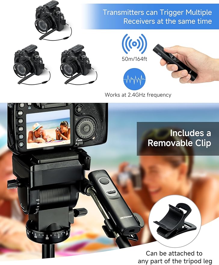PROfezzion [164'] Wireless Shutter Release Remote Control for Olympus OM-1 Mark II OM-5 OM-D E-M1 E-M5 Mark III Mark II E-M1X Camera, Radio Control Shutter Release with AAA Battery