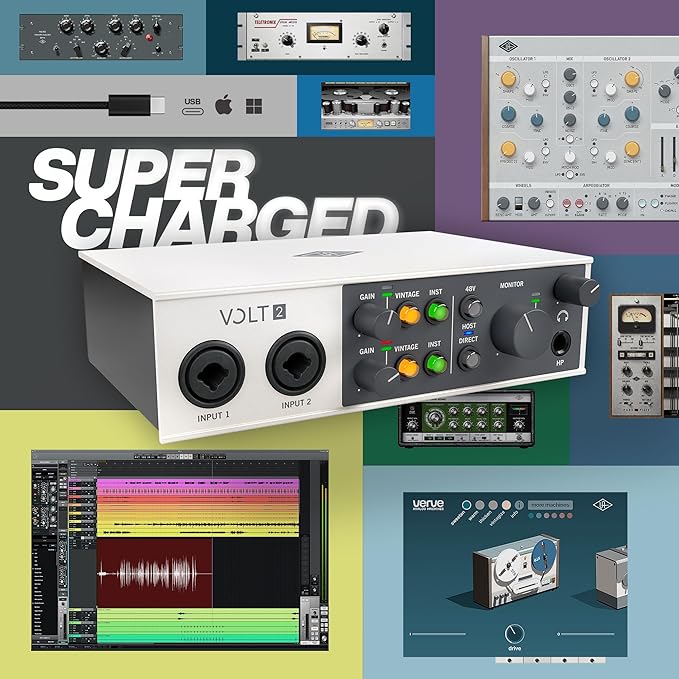 Universal Audio Volt 2 USB Recording Studio Audio Interface