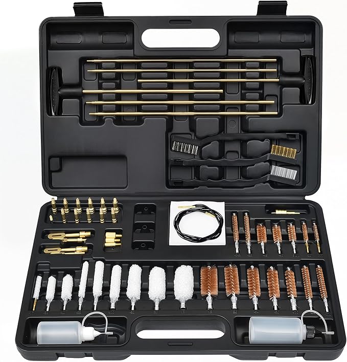 GLORYFIRE Gun Cleaning Kit Universal for Guns, Gun Brushes for Pistol, Handgun, Shotgun, Elite Brass Rods and Wire Rope, Hunting Gear Gun Accessories for Men