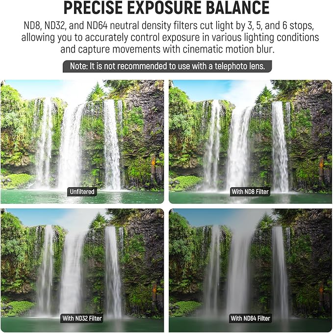 NEEWER 58mm ND Filter Set, ND8/32/64 (3/5/6 Stops) Multicoated Neutral Density Camera Lens Filter Photography Accessories with Storage Case & Cleaning Cloth, 3 Packs