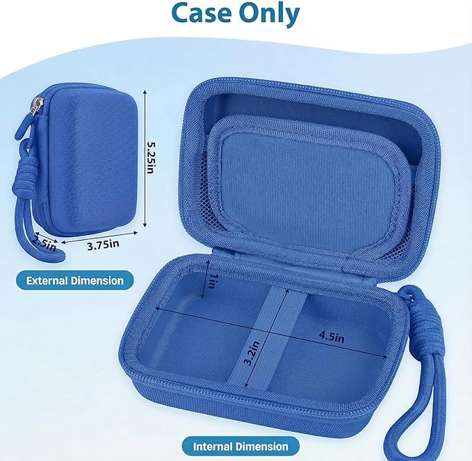 Digital Camera Case for CAMKORY/KODAK PIXPRO FZ45/FZ55/Canon IXUS 285 HS/AbergBest/Sony DSCW800/DSCW830 - Small Travel Compact Camera Holder with Mesh Pocket for SD Card & Accessories (Royal Blue)