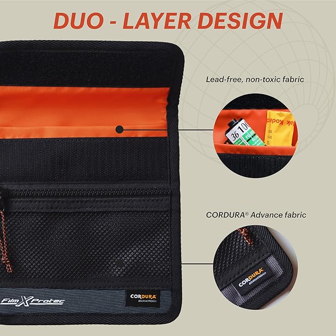 RETO Film X-Protec Bag - CORDURA Waterproof, X-Ray Proof, Lead-Free, Radiopaque Fabric, Lightweight, Durable Duo Layer, Radiation-Resistant Protective Film Bag Size M (22.5 x 18.0 cm) (One Piece)