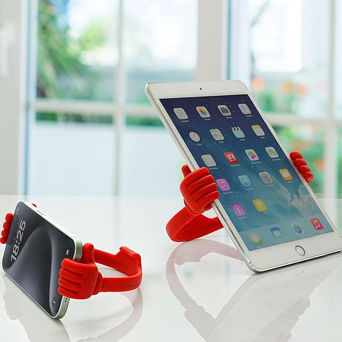 Honsky Cell Phone Stand Holder, Thumbs Up Lazy Phone Stand, Universal Adjustable Flexible, Cute Perfect Valentine's Day Gifts for Him/Her,Gifts for Couples, Compatible with Cell Phones,Deep Red