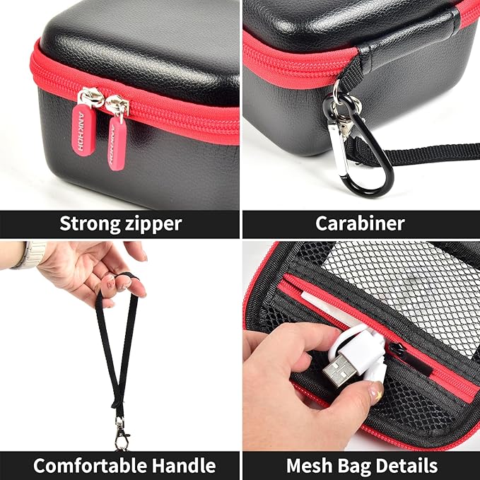 ANKHOH Digital Camera Case for Polaroid Go Generation 2 Gen 2/9035/9071/9070 Instant Mini Camera, Instax Film Cameras Storage with Mesh Pocket for Photo, Stickers (Box Only) (Black)