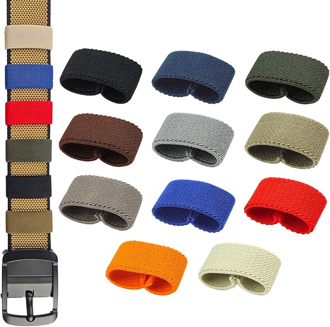 11 Pcs Thickening Elastic Belt Keepers, Nylon Webbing Strap Organizers & Holders for 1.5" to 2" Wide Belts