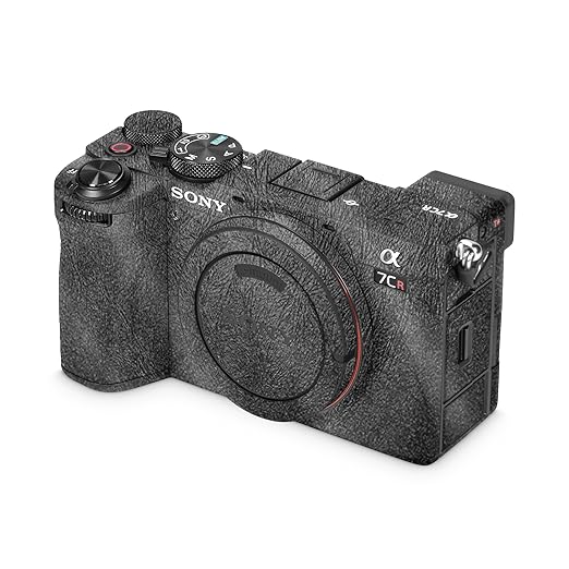 Glossy Glitter Camera Skin Compatible with Sony Alpha 7CR Camera (2023) - Black Leather - Premium 3M Vinyl Protective Wrap Decal Cover - Easy to Apply | Crafted in The USA by MightySkins