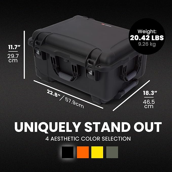 NANUK 950 Pro Photo Kit – Waterproof Travel Camera Hard Case with Padded Dividers and Wheels, 22.8” x 18.3” x 11.7”, Dustproof and Impact-Resistant, Ideal for Heavy Loads – Black