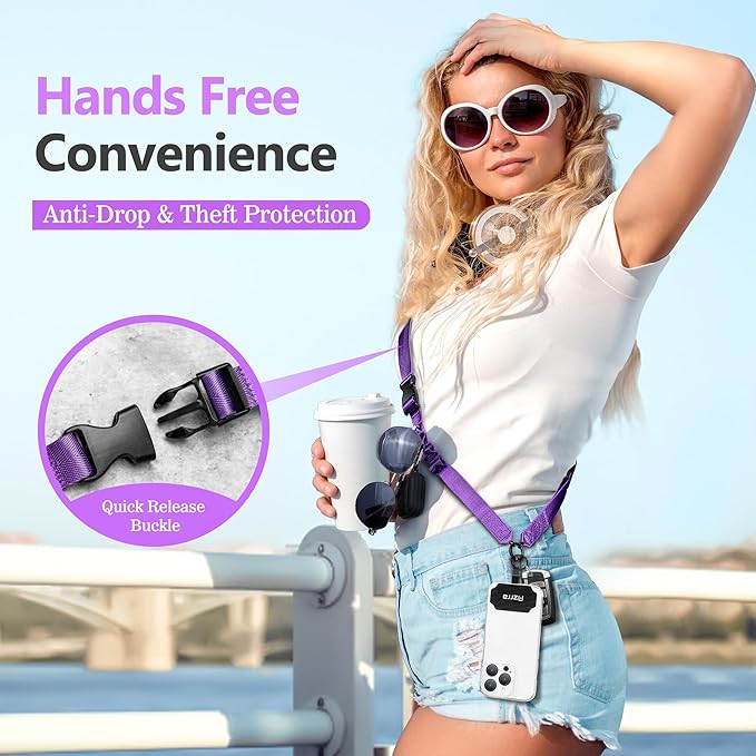 Azrra Adjustable Crossbody Phone Lanyard: Universal Crossbody Phone Strap Adjustable Cell Phone Lanyard for iPhone Samsung