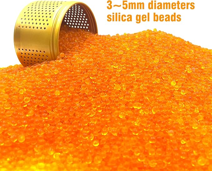 Gun Safe Dehumidifier 200g - Small Silica Gel Desiccant Canister, Moisture Absorber for Gun Cabinets & Safes, Protect 80 Cubic Feet, Gold, Aluminum Shell