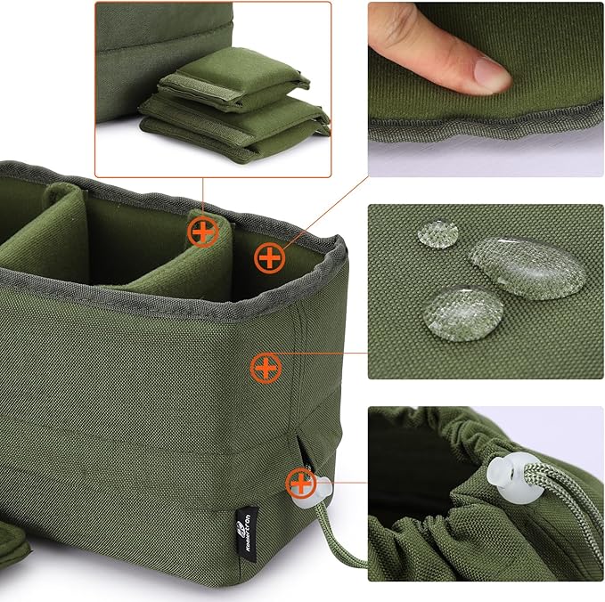 Koolertron Waterproof DSLR Camera Bag with Removable Insert, Adjustable Compartments, Fits in Camera Bags - Protective Case for DSLR/SLR Cameras & Accessories