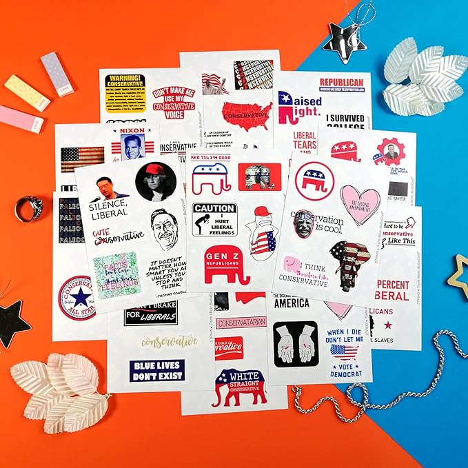 BulbaCraft 100 Pcs Republic an Stickers, Conservat ive Stickers, Republic an Party Decals, Gifts for Women & Men