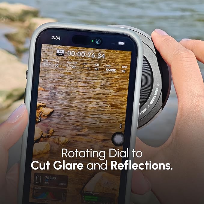 ShiftCam 72mm Magnetic CPL Filter – Rotating Polarizer for Glare & Reflection Control –Richer Color & Clearer Detail – Pro Photo & Video for iPhone & Android – Compaitble with LensUltra