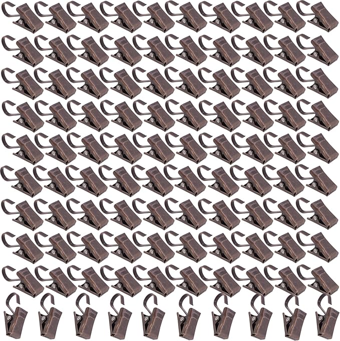 BIHRTC 100 Pack Curtain Clips String Light Hangers Tiny Clips for Hanging Camper Awning Light Christmas Decor Shower Home Decoration Indoor and Outdoor Photos Arts Crafts Display