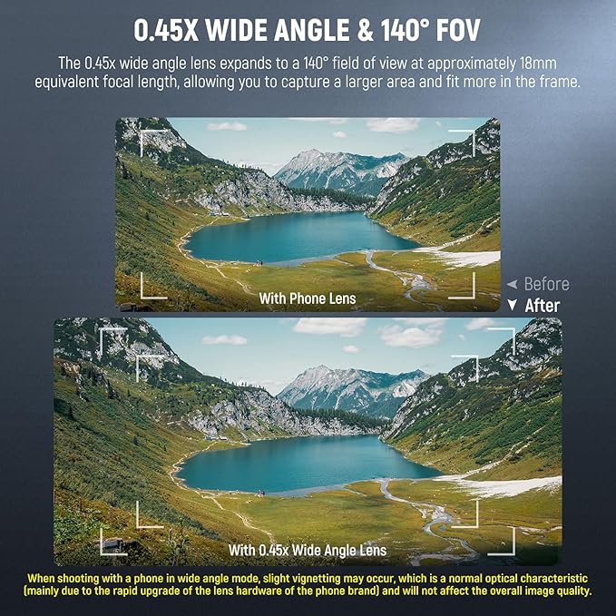 NEEWER Basics 2 in 1 Phone Camera Lens Accessories Kit, HD 0.45x Wide Angle + 15x Macro, 37mm Lens Clamp Compatible with iPhone Samsung Android Smartphone, LS-67