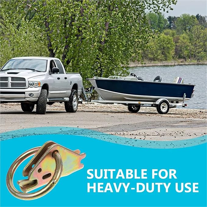 Cargo Steel E-Ring Tie Down Hooks 6PCS E Track Tie Down Hooks - Heavy Duty Cargo Anchors (Truck/Trailer) for E-Track Rail/Single System