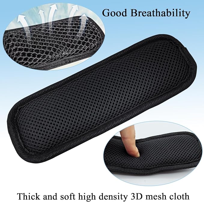 Soft Shoulder Strap Pad, Breathable & Removable Backpack Strap Pads for Bag Strap（2PCS-Black）
