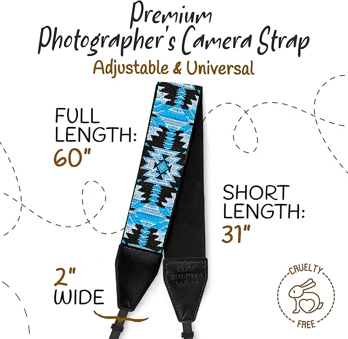 Art Tribute Camera Strap for All DSLR and Mirrorless Cameras. Add Your Name Or Initials Make It a Personalized Gift
