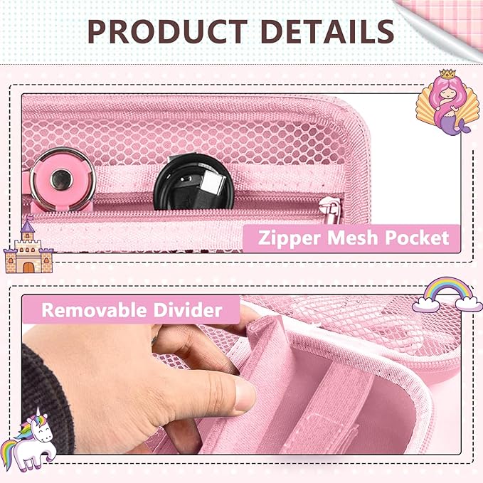 Leayjeen Kids Camera Case Compatible with Cimizi/Gofunly/Aasonida/CAMCLID/LETSHAHA Kids Instant Print Camera, Kids Instant Camera for 1080P Printed Photos,Birthday Gifts for Kids-Pink(Case Only)