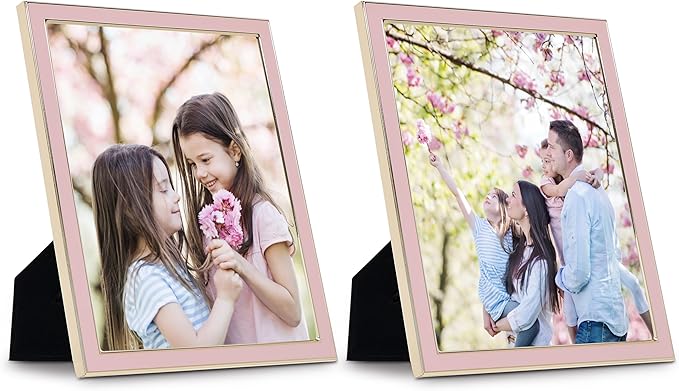 Sheffield Home Tabletop Picture Frame – Iron Enamel Decorative Display Frame for Home or Office, 4x6 Inch, Pink