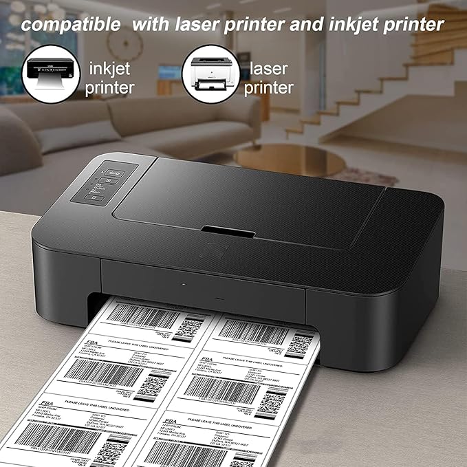 [2000 Sheets 12000 Labels] Shipping Labels 3 1/3"x4" Printable White 6 up Labels for Laser/Inkjet Printers, Mailing FBA Address Label Sticker Paper - Permanent Adhesive Label Blank