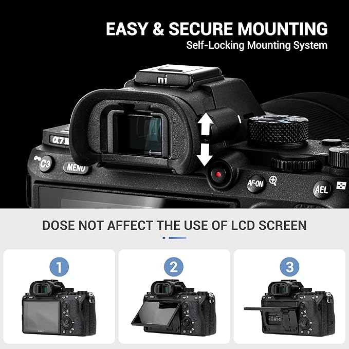 2 Packs Eyecup Eyepiece Eyeshade for Sony a7III a7II a7 a7R IV a7R II a7R III a7S II a9 a58 a99 II Viewfinder Replaces Sony FDA-EP18 FDA-EP16 FDA-EP15 Eye Cup