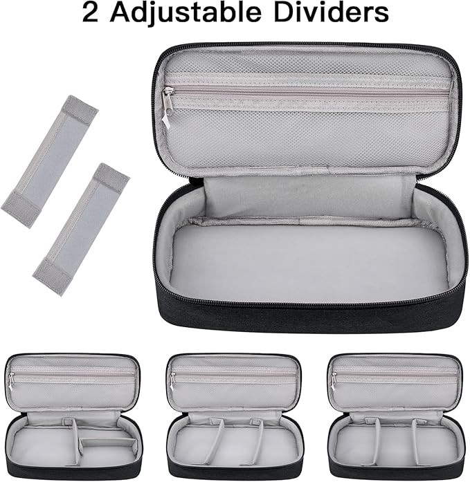 Cable Organizer Bag, Electronic Organizer Travel Case for Charger & Cords, Travel Accessories, Portable Power Bank (Black)