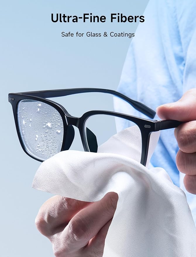 JSAUX 50 Pack Disposable Microfiber Cleaning Cloths (6 x 6 in), Eyeglass Cleaning Cloth, Eye Glass Cleaner Cloth – Safe for Glasses, Camera Lens, Screens, iPad, Phone, Steam Deck, TV Screen and More