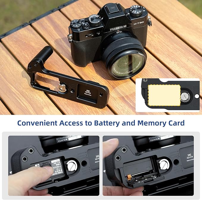 Metal X-T30 III Hand Grip L Bracket for Fuji Fujifilm XT30III X-T30III XT30II X-T30 X-T20 X-T10 Anti-Slip Handgrip Holder,with Battery Memory Card Compartment Opening & Speaker Hole, Replaces MHG-XT10